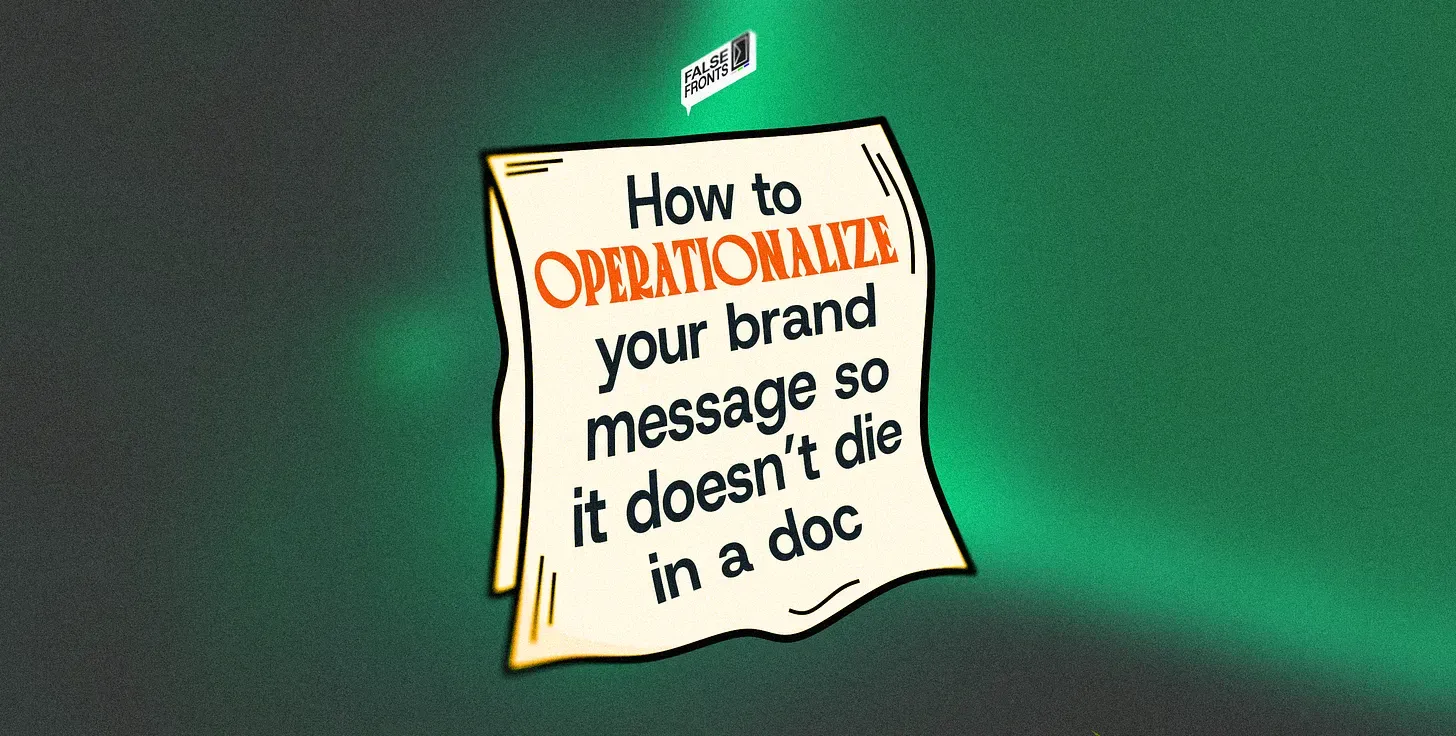 How to operationalize your brand message so it doesn’t die in a doc